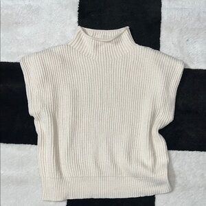 Le Lis Off-White Ribbed Turtleneck Sweater